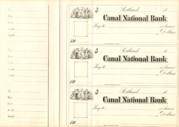 Canal National Bank Sheet of 3 Checks